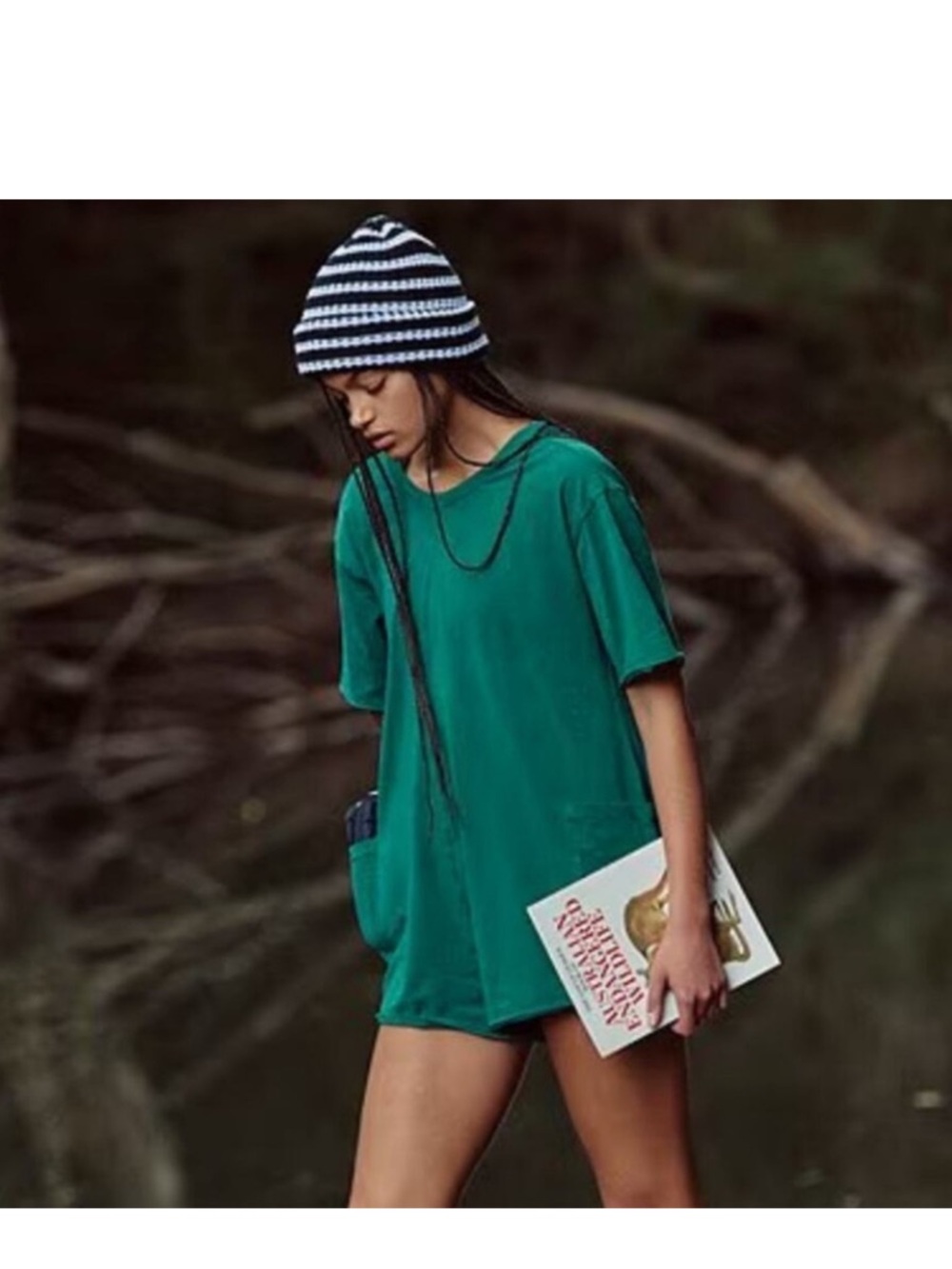 FP MOVEMENT Hot Shot Tee Romper Heritage Green SZ M